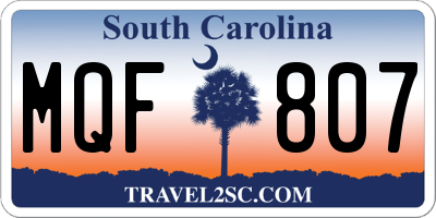 SC license plate MQF807
