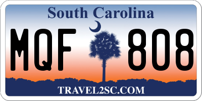 SC license plate MQF808