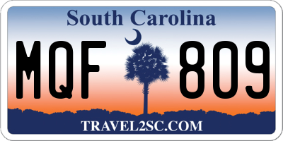 SC license plate MQF809