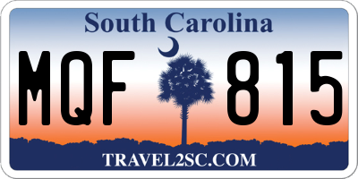 SC license plate MQF815