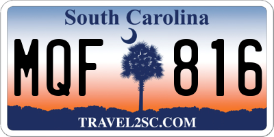 SC license plate MQF816