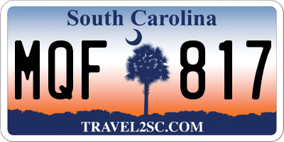 SC license plate MQF817