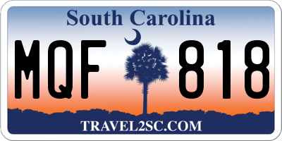 SC license plate MQF818