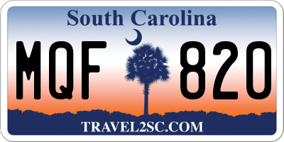SC license plate MQF820