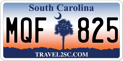 SC license plate MQF825