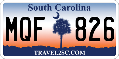 SC license plate MQF826