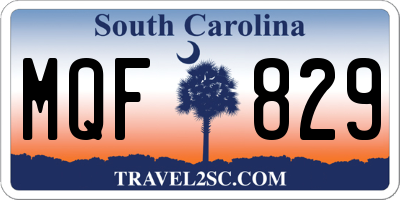 SC license plate MQF829