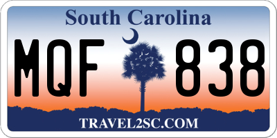 SC license plate MQF838