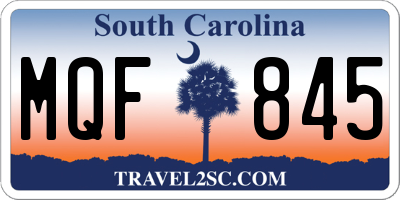 SC license plate MQF845