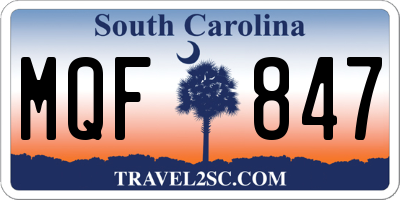 SC license plate MQF847