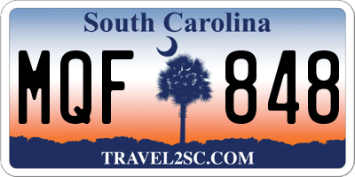SC license plate MQF848