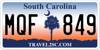 SC license plate MQF849