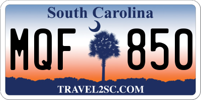 SC license plate MQF850
