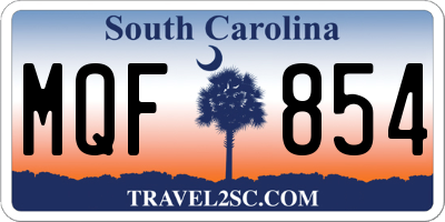 SC license plate MQF854