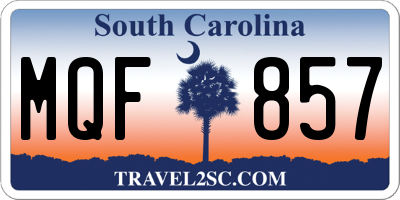 SC license plate MQF857