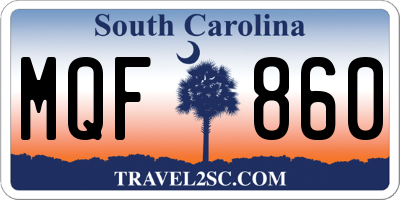 SC license plate MQF860
