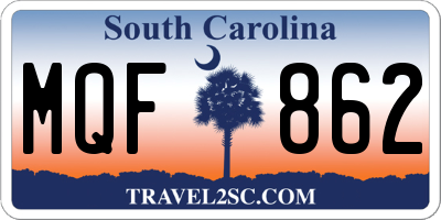 SC license plate MQF862