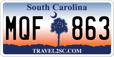 SC license plate MQF863