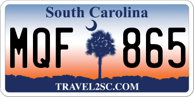 SC license plate MQF865