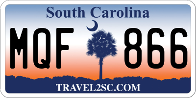 SC license plate MQF866