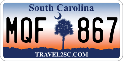 SC license plate MQF867