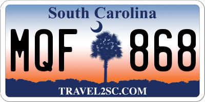 SC license plate MQF868