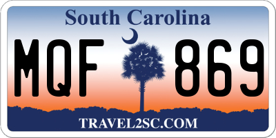 SC license plate MQF869