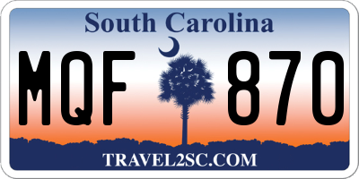 SC license plate MQF870
