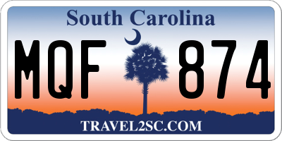 SC license plate MQF874