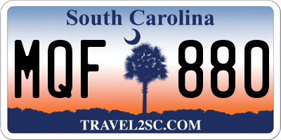SC license plate MQF880