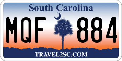 SC license plate MQF884