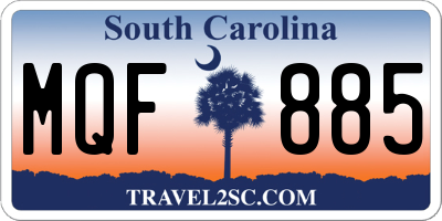 SC license plate MQF885