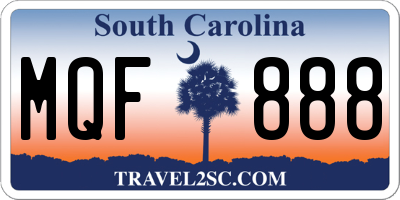 SC license plate MQF888
