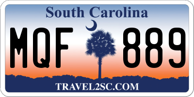 SC license plate MQF889