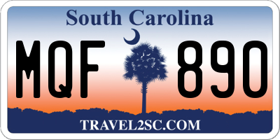 SC license plate MQF890