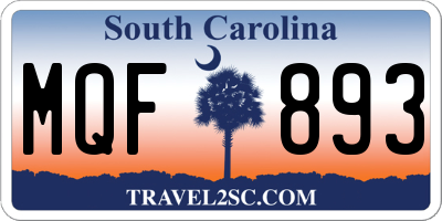 SC license plate MQF893
