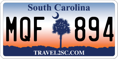 SC license plate MQF894