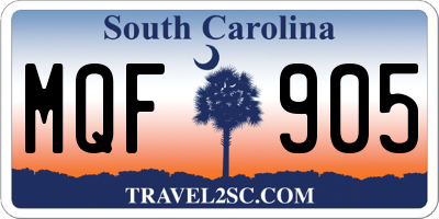 SC license plate MQF905