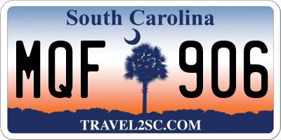 SC license plate MQF906