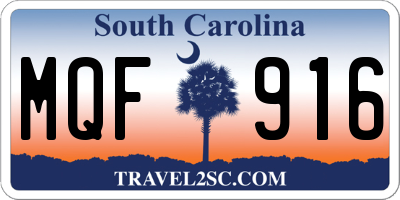 SC license plate MQF916