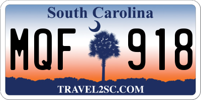 SC license plate MQF918