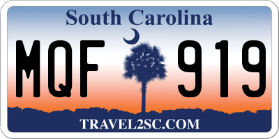 SC license plate MQF919