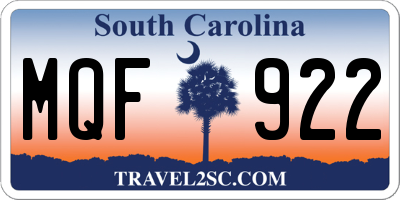 SC license plate MQF922