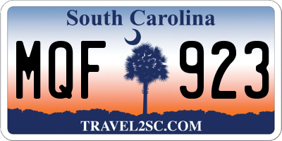 SC license plate MQF923