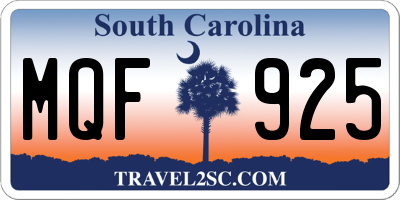 SC license plate MQF925