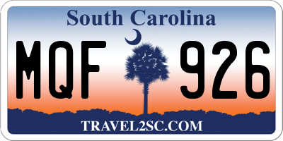 SC license plate MQF926