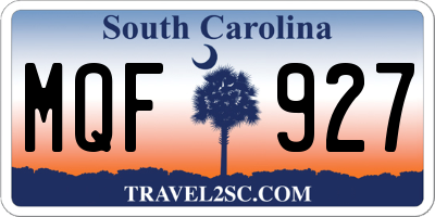 SC license plate MQF927
