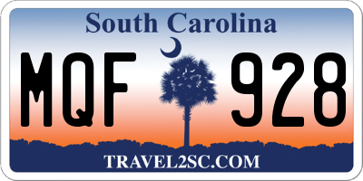 SC license plate MQF928