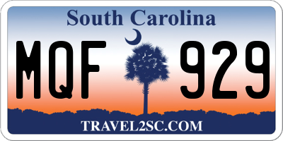 SC license plate MQF929