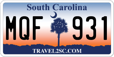 SC license plate MQF931